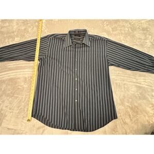 LIZ CLAIBORNE Men's Striped Dress Shirt 17 -‎ 34/35 Wrinkle Free EUC -